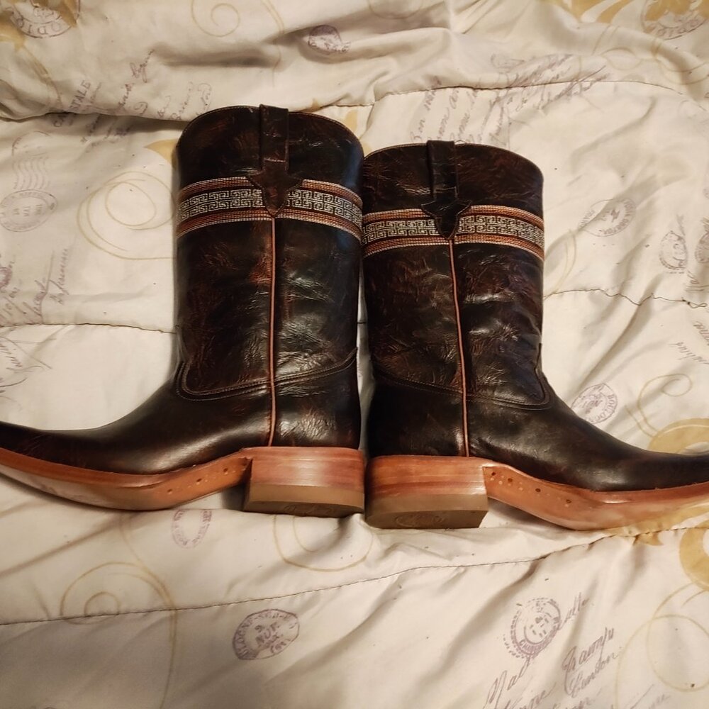 Calling All My Cowgirl! New Brown Hand Made Cowboy Boots by Dos De Oro - Picture 13 of 16